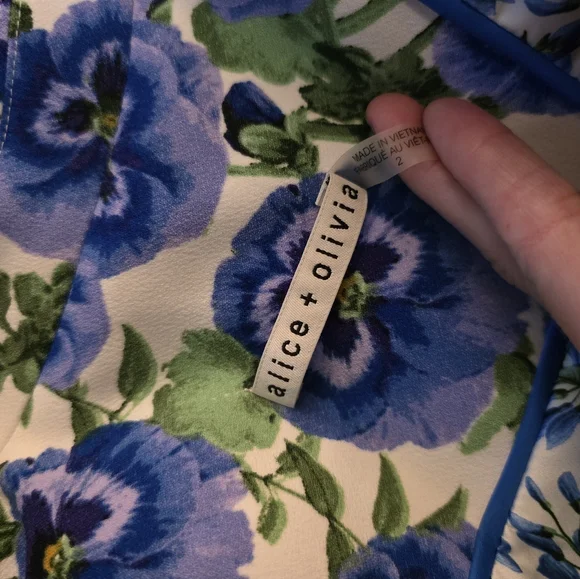 Alice & Olivia Blue Macey Floral Blazer Fitted Size 2 - Picture 9 of 12